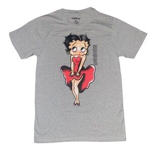 BETTY BOOP CHARACTER T-SHIRT - GREY MULTI SIZES 
 (NEW WITH TAGS) A15